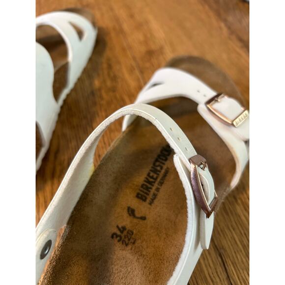 Birkenstock Rio Buckled Sandal White EU Sz 34 US 4 Retail $70 Birko-Flor Upper - Picture 5 of 7